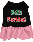 Christmas Pet Dog & Cat Dress Screen Printed, "Feliz Navidad"