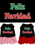 Christmas Pet Dog & Cat Dress Screen Printed, "Feliz Navidad"