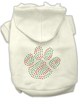 Christmas Pet, Dog & Cat Hoodie Rhinestone, "Holiday Paw"