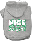 Christmas Pet, Dog & Cat Hoodie Screen Printed, "Nice Until Proven