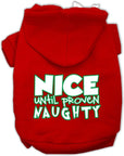 Christmas Pet, Dog & Cat Hoodie Screen Printed, "Nice Until Proven