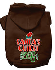 Christmas Pet Dog & Cat Hoodie Screen Printed, "Santa's Cutest Elf"