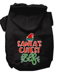 Christmas Pet Dog & Cat Hoodie Screen Printed, "Santa's Cutest Elf"