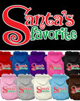 Christmas Pet, Dog & Cat Hoodie Screen Printed, "Santa's Favorite"