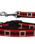 Christmas Pet Dog & Cat Nylon Collar or Leash, "Santa Belt"