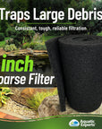 Classic Koi Pond Filter Pad COARSE - Black Bulk Roll Filter Media, Ultra-Durable Latex Coated for Fish Ponds