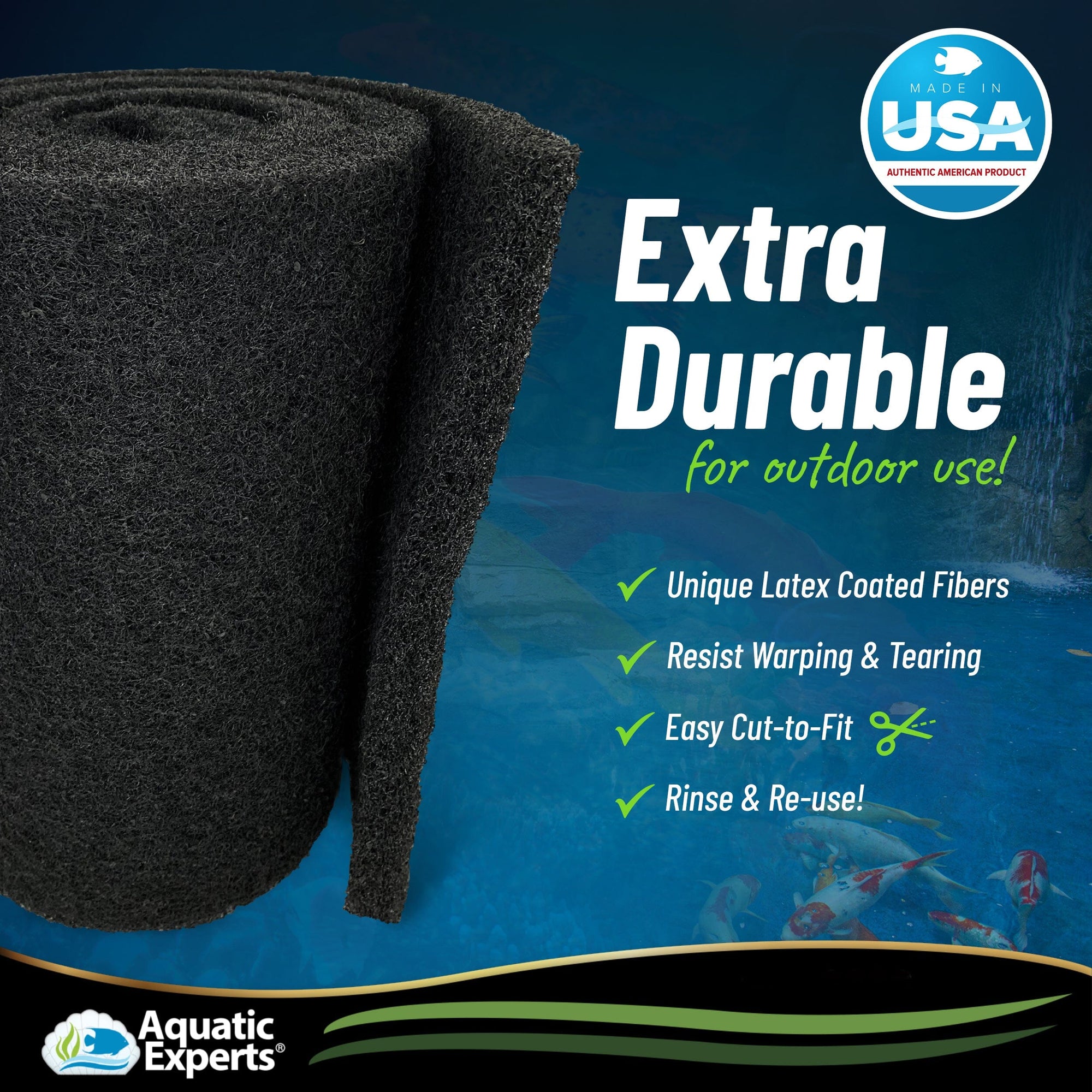 Pond Bundle -Carbon Filter 18&quot;x 36&quot; + BioBall 300 count with Mesh Bag + Cream Pond 18&quot;x36&quot; Bundle