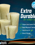 Cream COARSE Pond Filter Pad - 2" Thick Bulk Roll Filter Media for Water Gardens - Made in USA