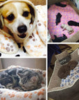 Cute Dog Bed Mats Soft Flannel Fleece Paw Foot