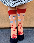 DOG MOM orange socks for dog owners