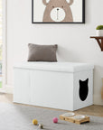 Designer Cat Litter Box Enclosure Hidden Washroom Bench Ottoman