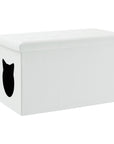 Designer Cat Litter Box Enclosure Hidden Washroom Bench Ottoman