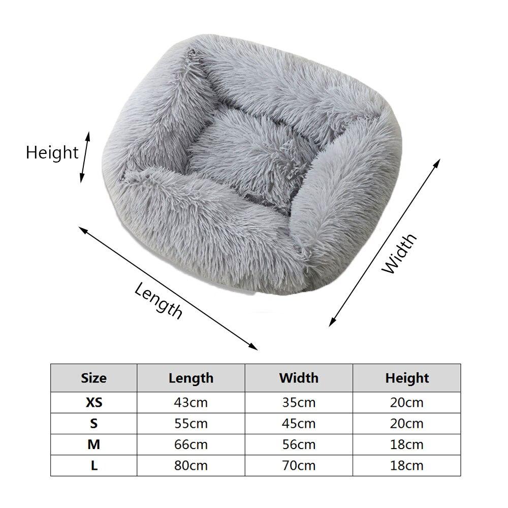 Dog Bed Sofa Long Plush Square Kennel Winter Warm Puppy Mat Cat Nest