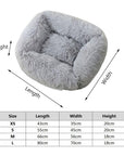 Dog Bed Sofa Long Plush Square Kennel Winter Warm Puppy Mat Cat Nest