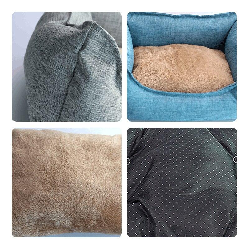 Dog Bed Winter Warm Pet Kennel Anti-Bite Square Puppy Sleeping Bed