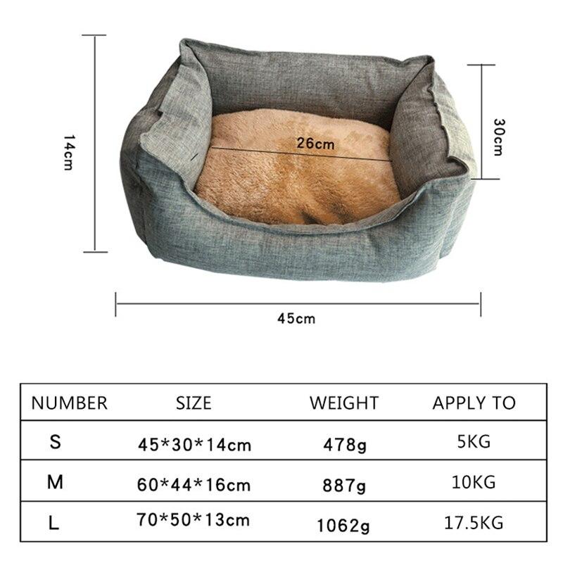 Dog Bed Winter Warm Pet Kennel Anti-Bite Square Puppy Sleeping Bed