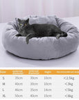 Dog Cat Bed Cute Round Pet Bed Soft Sofa Mat With Pillow Winter Warm