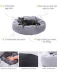 Dog Cat Bed Cute Round Pet Bed Soft Sofa Mat With Pillow Winter Warm