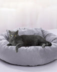 Dog Cat Bed Cute Round Pet Bed Soft Sofa Mat With Pillow Winter Warm