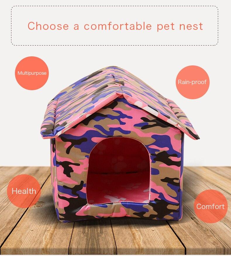 Dog House Outdoor Waterproof Pet Bed House Tent Chew Proof Indoor