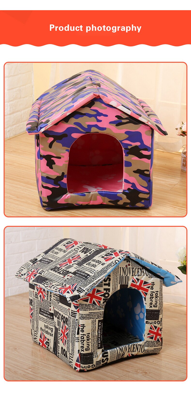 Dog House Outdoor Waterproof Pet Bed House Tent Chew Proof Indoor