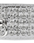 Dog, Puppy & Pet Designer Croc Collar, "Five Row Clear Crystal"