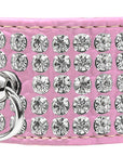 Dog, Puppy & Pet Designer Croc Collar, "Five Row Clear Crystal"