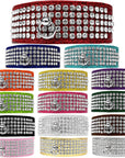 Dog, Puppy & Pet Designer Croc Collar, "Five Row Clear Crystal"