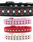 Dog, Puppy & Pet Fashion  Collar, "Pearl and Red Crystal Rimsets