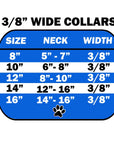 Dog, Puppy & Pet Plain Collar, "3/8" Wide"