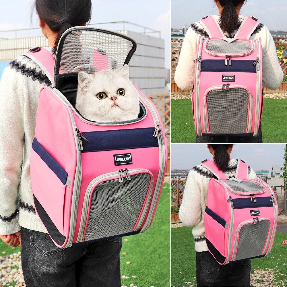 Double Shoulder Dog Cat Carrier Mesh Breathable Puppy Kitten Backpack