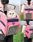 Double Shoulder Dog Cat Carrier Mesh Breathable Puppy Kitten Backpack