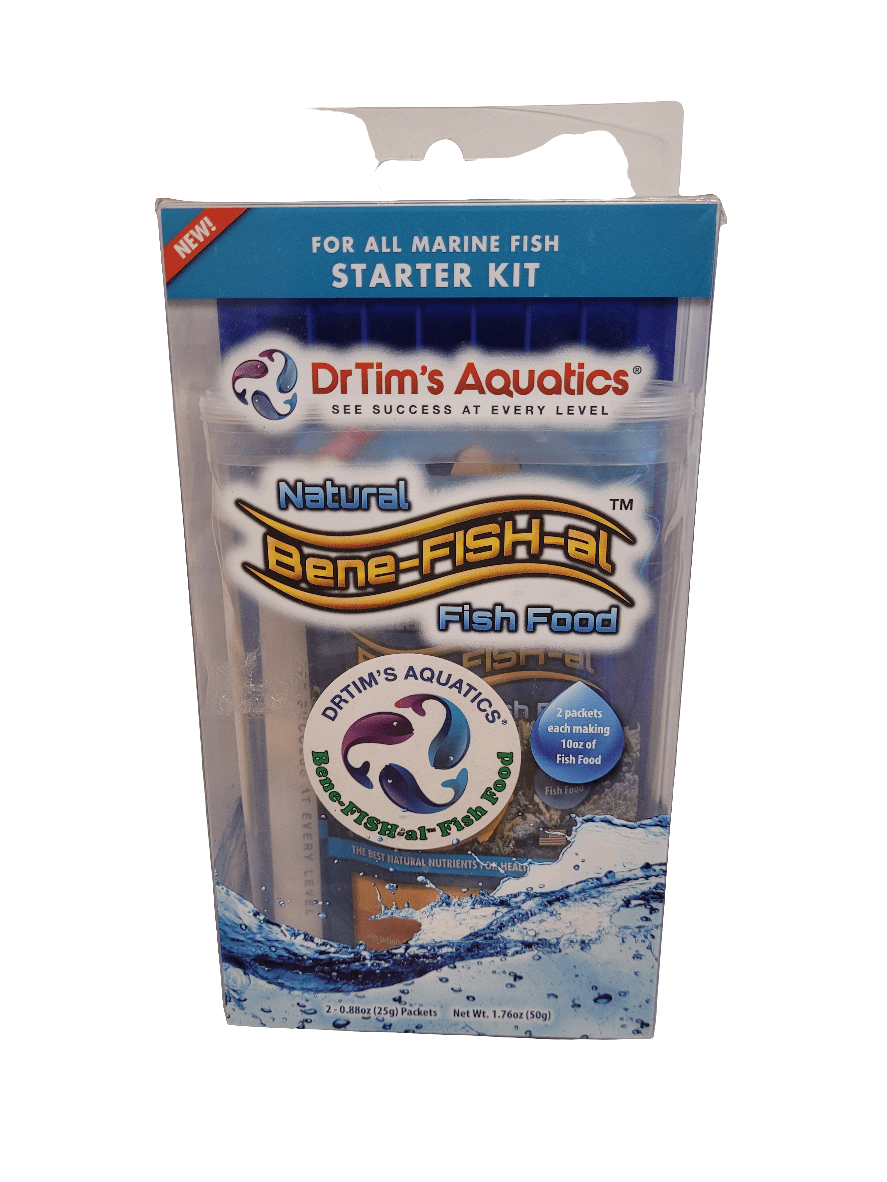 Dr. Tim's Aquatics - Bene-FISH-al Food Kit - 50g, a starter package for all marine fish, includes essential pre-made fish food packets.