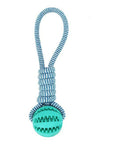 Durable Rubber Ball Chew Toy with Cotton Rope