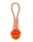 Durable Rubber Ball Chew Toy with Cotton Rope