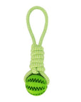 Durable Rubber Ball Chew Toy with Cotton Rope