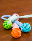 Durable Rubber Ball Chew Toy with Cotton Rope