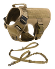 Fast Shipping Military Dog Tactical Harness and Leash Set (Brown)