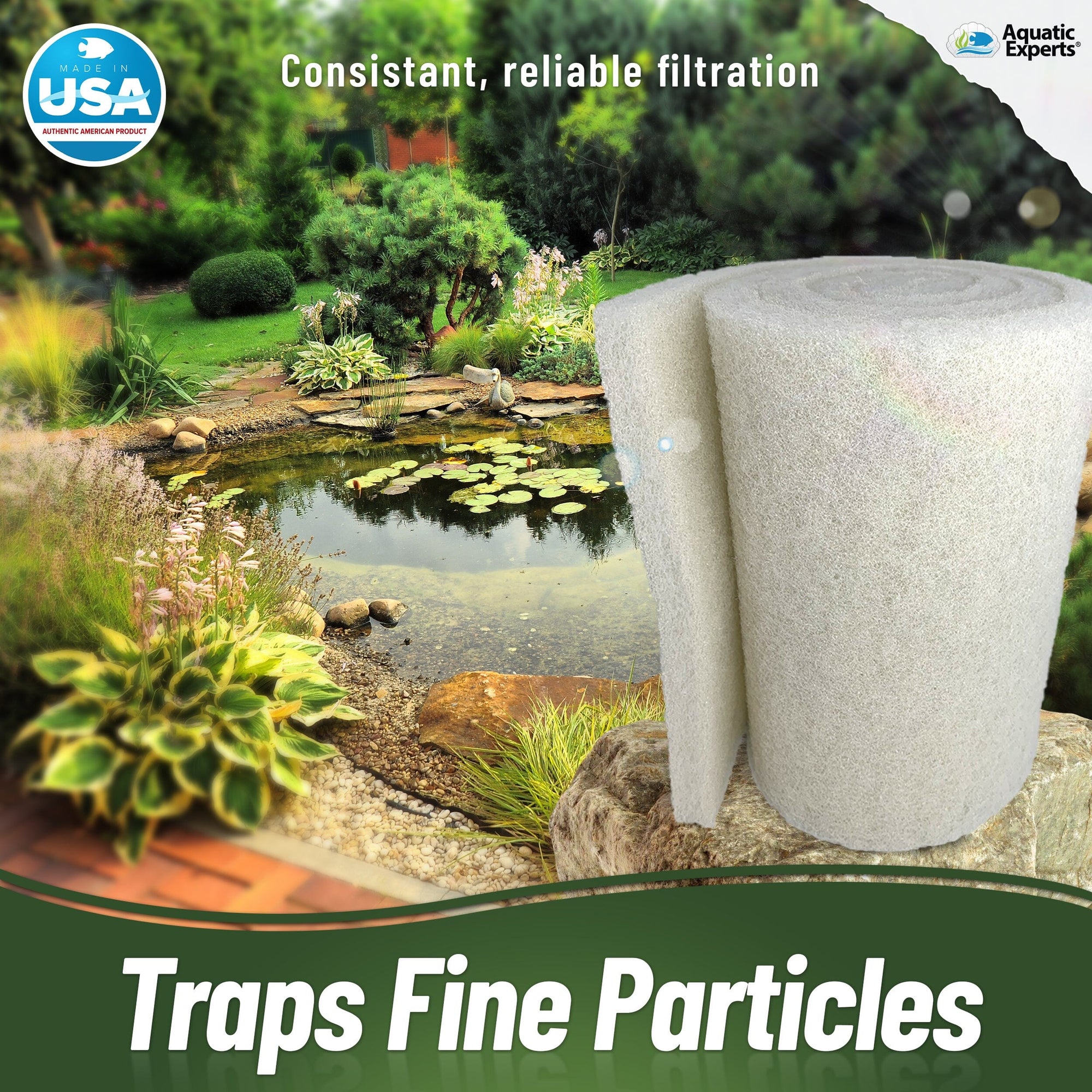 Pond Bundle - Complete Filtration Kit: Carbon + White Fine + Black Coarse 18&quot;x72&quot;