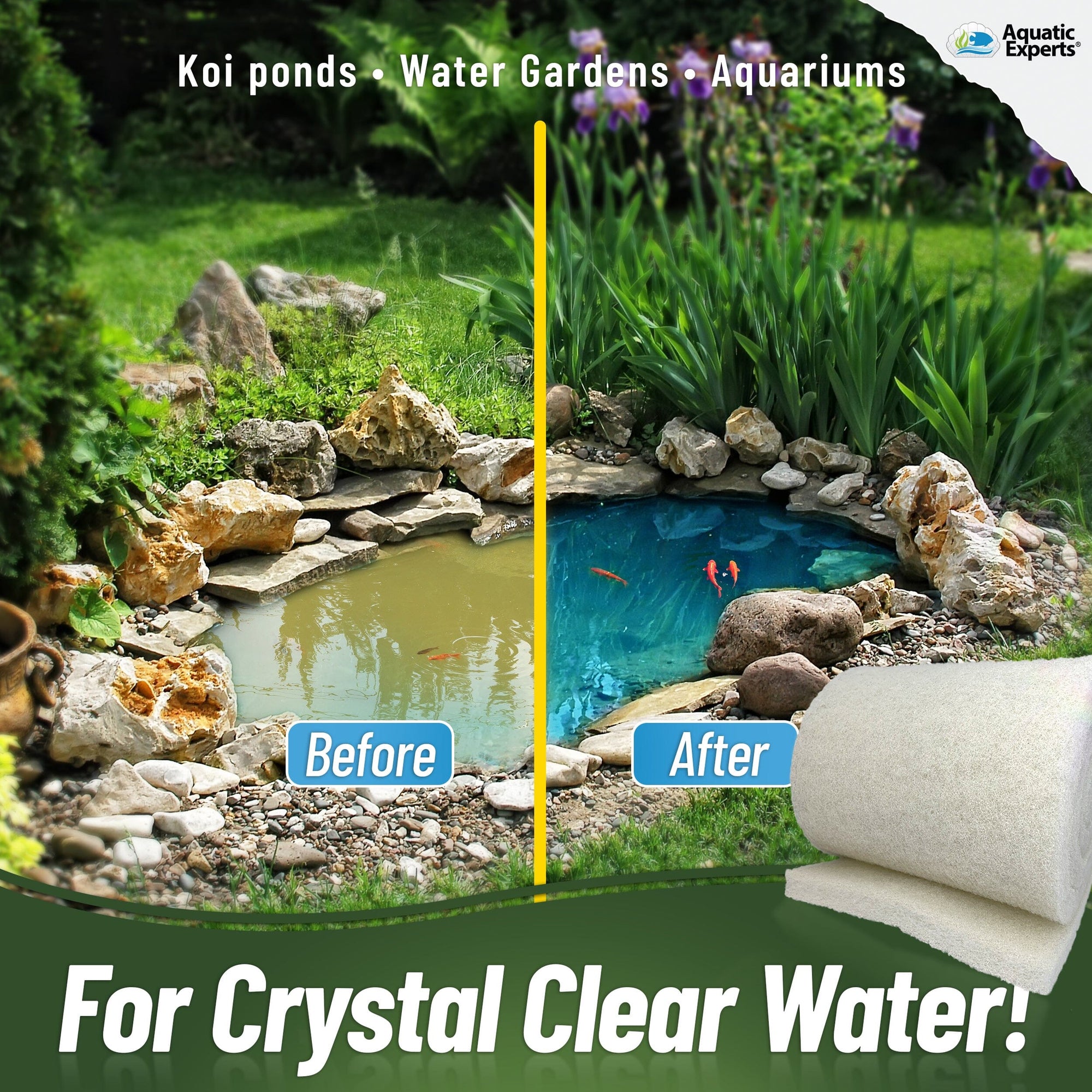 Pond Bundle - Complete Filtration Kit: Carbon + White Fine + Black Coarse 18&quot;x72&quot;