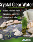 Classic Koi Pond Filter Pad FINE - White Bulk Roll Filter Media, Ultra-Durable for Fish Ponds - Made in USA