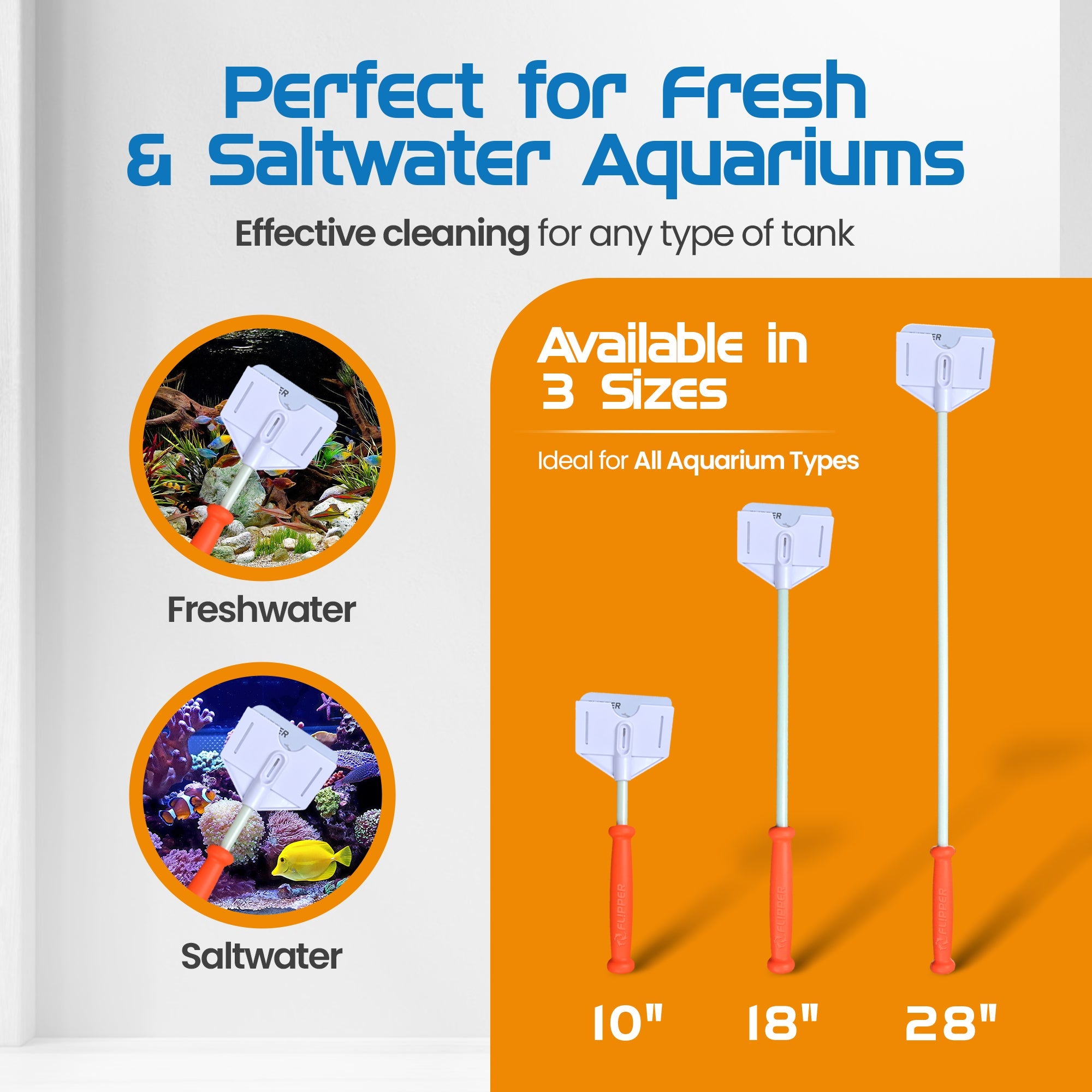 Flipper Platinum Aquarium Algae Scraper - 10&quot;