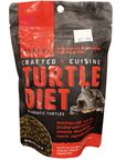 A bag of Flukers Crafted Cuisine Turtle Diet 6.75 oz for aquatic turtles. The package features a Veterinarian Formulated Soft Moist Diet and is priced at $11.99.