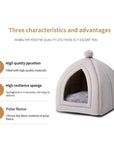 Foldable Pet Dog Cat Tent House Kennel Winter Warm Nest Soft Sleeping