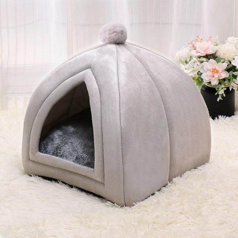 Foldable Pet Dog Cat Tent House Kennel Winter Warm Nest Soft Sleeping