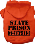 Halloween Pet, Dog & Cat Hoodie Screen Printed, "Inmate Costume"