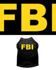 Halloween Pet Dog & Cat Shirt Screen Printed, "FBI Costume"