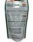 A package of Hikari Pac Attack!™ food, intended for reptiles, features a white and green bag with a clear window at the top. The packaging includes instructions for use, ingredients, guaranteed analysis, and manufacturer details.