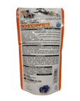 The image displays the back of a package of Hikari - Sinking Wafers - 1.76oz fish food, perfect for bottom-feeding fish. The orange packaging is adorned with black text providing detailed instructions, nutritional information, and a list of ingredients. A small blue fish graphic is located at the bottom.