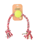 ReRope Medium Knotty with Tennis Ball Upcycled Fabric Rope Dog Toys